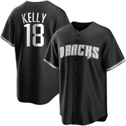 Black/White Replica Carson Kelly Men's Arizona Diamondbacks Jersey