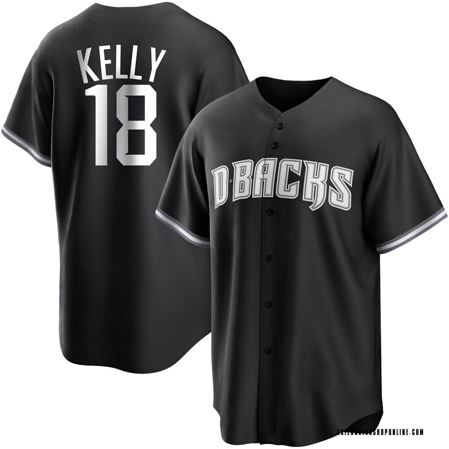 Black/White Replica Carson Kelly Men's Arizona Diamondbacks Jersey