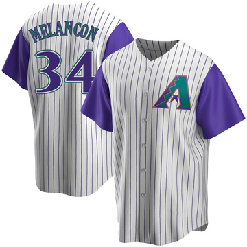 Cream/Purple Replica Mark Melancon Men's Arizona Diamondbacks Alternate Cooperstown Collection Jersey