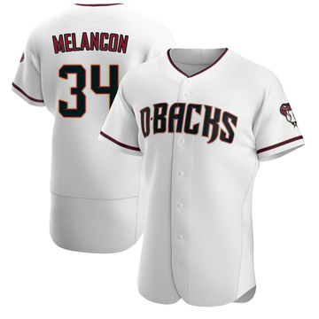 White/Crimson Authentic Mark Melancon Men's Arizona Diamondbacks Home Jersey