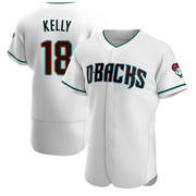 White/Teal Authentic Carson Kelly Men's Arizona Diamondbacks Alternate Jersey