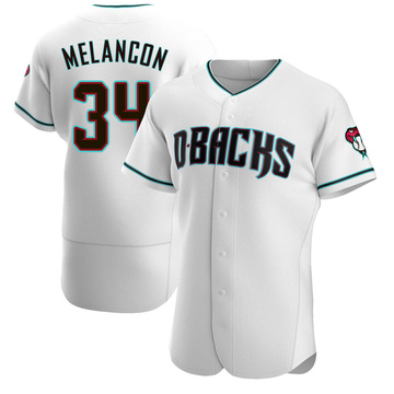White/Teal Authentic Mark Melancon Men's Arizona Diamondbacks Alternate Jersey